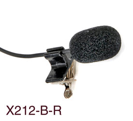 TRANTEC X212-B-R MICROPHONE Lapel, 40Hz-18kHz, for radiomic, 12dB pad, mini XLR4, black