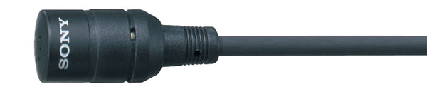 SONY ECM-44B MICROPHONE Lapel, omni-directional, with battery power unit, 3-pin XLR, black
