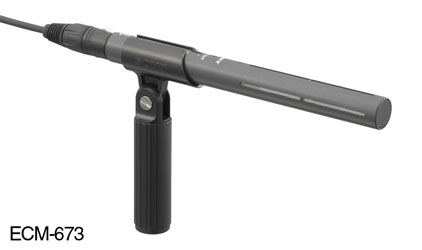 SONY ECM-673 MICROPHONE Short shotgun, ENG, camera, 40-52V, black