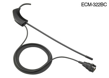 SONY ECM-322BC MICROPHONE Over-ear, omni-directional, for WRT-8B, 822B radiomic, Hirose, black