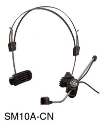 SHURE SM10A MICROPHONE Headworn, dynamic, cardioid, XLR connector, black/silver