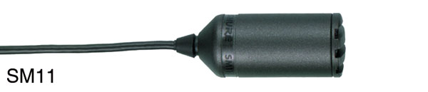 SHURE SM11 MICROPHONE Lavalier, dynamic, omnidirectional, 3-pin XLR, black