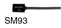 SHURE SM93 MICROPHONE Miniature lavalier, omnidirectional, TA4F, 3-pin XLR pre-amplfier, black