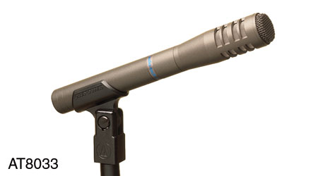 AUDIO-TECHNICA AT8033 MICROPHONE ENG, interview, cardioid condenser, phantom/battery, LF filter
