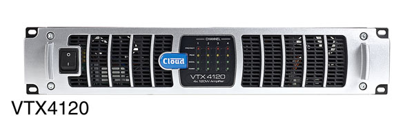 CLOUD VTX4400 POWER AMPLIFIER 4x 400W/4, balanced inputs, optional web monitoring