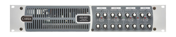 CLOUD 46-80 ZONE AMPLIFIER 4-zone, 4x 80W/4, 6x line/2x mic