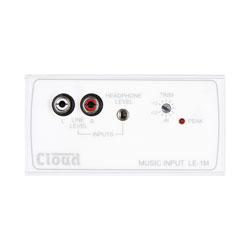 CLOUD LE-1MW INPUT PLATE 2x RCA line in, 1x 3.5mm jack, unbalanced, gain control, white