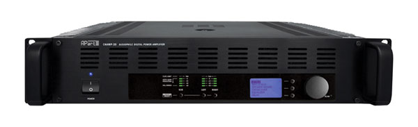 APART CHAMP-3D POWER AMPLIFIER Three channel, digital ESP crossover, 2x 350W/4, 1x 1100W/2 sub, 2U