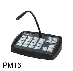 CLOUD PM16 PAGING MICROPHONE Console, gooseneck, 16x zone, digital