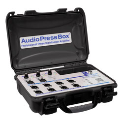 AUDIOPRESSBOX APB-MINI PRESS SPLITTER Portable, USB-C, active, 3x12, 24V DC mains, black