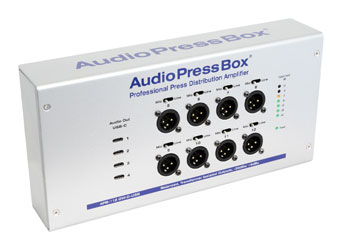 AUDIOPRESSBOX APB-112 OW-D-USB PRESS SPLITTER Active, wallmount, Dante in, 12x mic/line out, USB-C