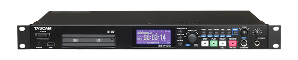 TASCAM SS-R100 SOLID STATE RECORDER Records WAV/MP3 to SD/SDHC/CF/USB media, S/PDIF, AES/EBU, 1U