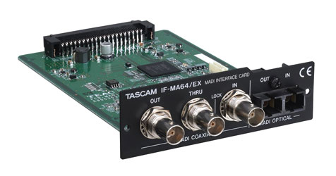 TASCAM IF-MA64-EX INTERFACE CARD 64-channel redundant MADI, optical/coaxial, for DA6400