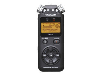 TASCAM DR-05 PORTABLE RECORDER 2-Channel WAV/MP3, micro SD/SDHC, mic/line in, stereo omni mic
