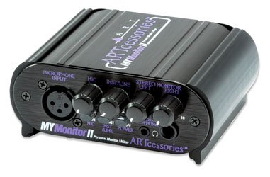 ART MYMONITORII HEADPHONE AMPLIFIER 3-in/2-thru/1-out, battery/included PSU