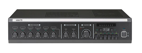 INTER-M PA60A MIXER AMPLIFIER 6x mic/line inputs, 1x telephone input, 60W/4ohm/70V/100V