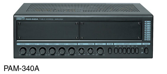 INTER-M PAM-340A MIXER AMPLIFIER 340W/70V, 100V, 5-zone selector, rackmount, 3U