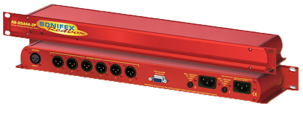 SONIFEX RB-DDA6A-2P DISTRIBUTION AMPLIFIER Audio, AES/EBU digital, 1x6, 7x XLR, dual PSUs