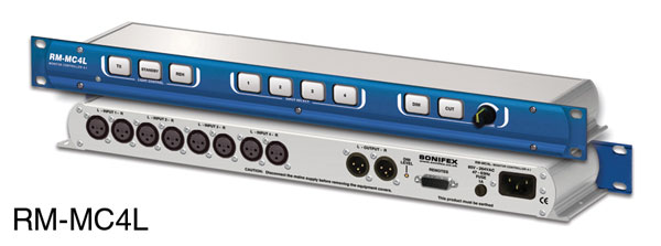 SONIFEX RM-MC4L REFERENCE MONITOR CONTROLLER 4x stereo inputs, 1x stereo output, light control