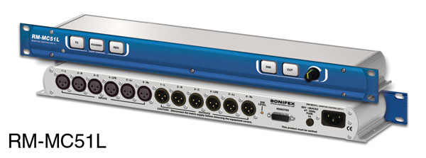 SONIFEX RM-MC51L REFERENCE MONITOR CONTROLLER 6x inputs, 6x outputs, 5.1, light control