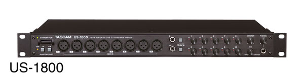 TASCAM US-1800 USB AUDIO INTERFACE 8x mic, 6x line in, S/PDIF, MIDI I/O, 4x line, monitor out