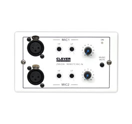 CLEVER ACOUSTICS ZM8 DW REMOTE CONTROL PLATE 2x remote microphone inputs, music mute