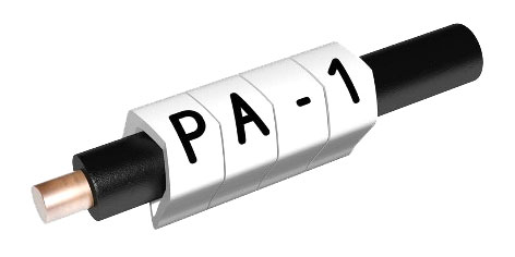 PARTEX CABLE MARKERS PA1-200MBW.A Prefit, 2.5 - 5.0mm, letter A, black on white (pack of 200)