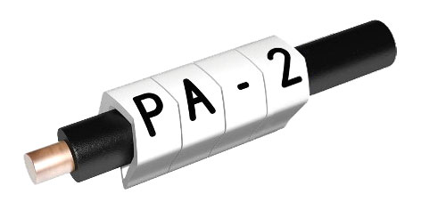 PARTEX CABLE MARKERS PA2-MBW.ERT Prefit, 4.0 - 10.0mm, earth symbol, black on white (pack of 100)