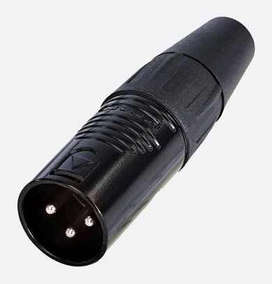 REAN RC3M-BAG XLR Male cable connector, black shell, silver