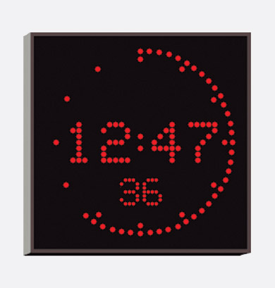 WHARTON . CLOCK 50mm red characters, surface mount, mains  powered