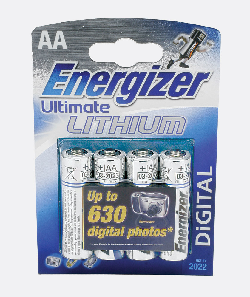 Piles AA Energizer 1.5V Lithium Fer Disulfide