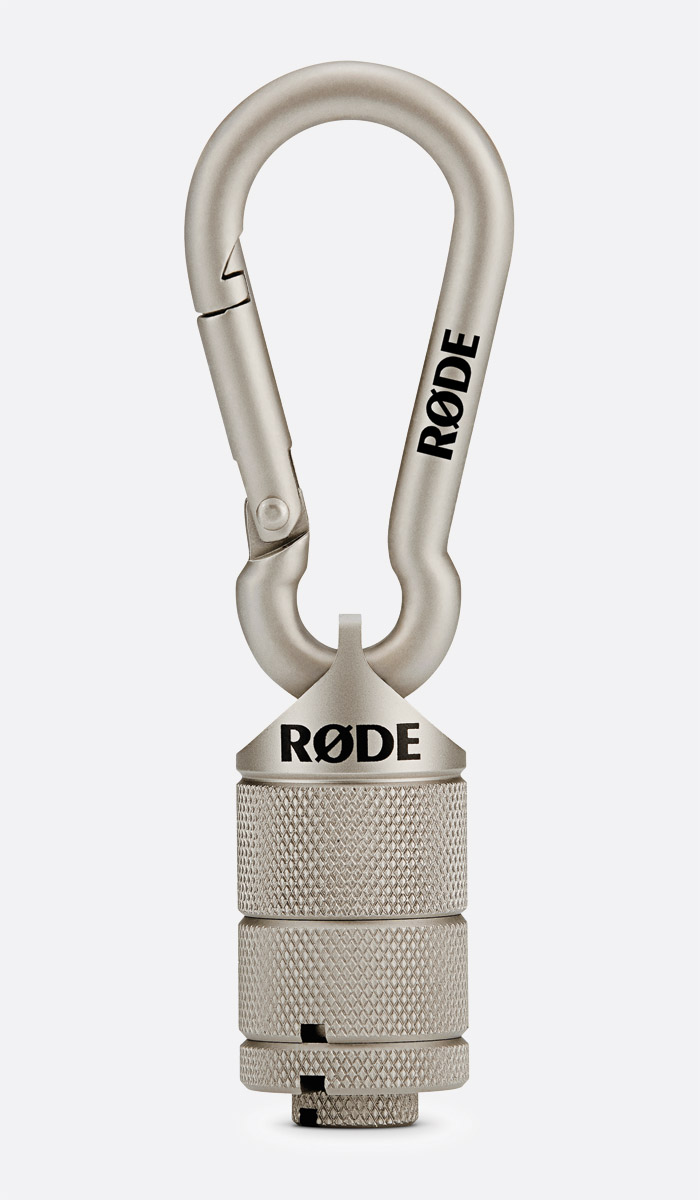 RODE THREAD ADAPTOR With carabiner clip, 1/4-inch, 5/8-inch