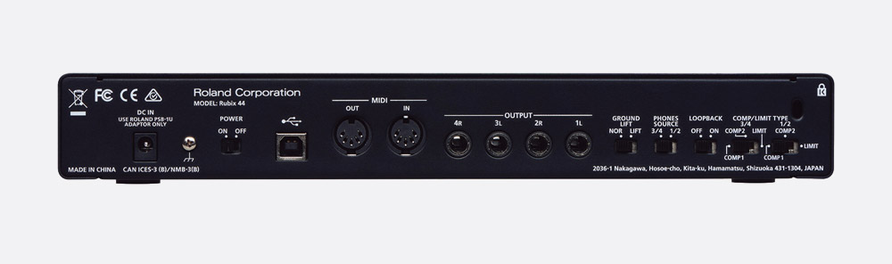 ROLAND RUBIX-44 USB AUDIO INTERFACE 4x4, mic/line in, phantom 