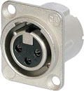 NEUTRIK NC3FD-LX-0 XLR Female panel connector, nickel shell, silver contacts, no latch