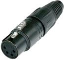 NEUTRIK NC4FX-B XLR Female cable connector, black shell, gold contacts