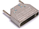 D-SUB 25 pin metal cover, double clamp