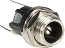 DC CONNECTOR Male panel, 2.5mm, 10mm shaft