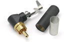 SWITCHCRAFT 3502RABAU RCA (PHONO) RIGHT-ANGLE PLUG Black, gold