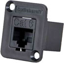 SWITCHCRAFT EHRJ45P6 Cat6, unshielded, fem-fem feedthrough, black