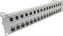 CANFORD CONNECT XLR TERMINATION PANEL 2U 1x16 Canford XLRM (t), 1x16 Canford XLRF (b), grey