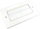 CANFORD AV BRUSHED FACEPLATE Economy, 2-gang, 2 full modules, white brush, white