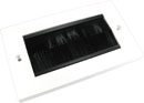 CANFORD AV BRUSHED FACEPLATE Economy, 2-gang, 2 full modules, black brush, white