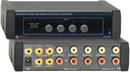 RDL EZ-AVX4 INPUT SWITCHER Audio and video, stereo, composite, 4x1, 15x RCA phono I/O, AC adapter