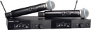 SHURE SLXD24DUK/B58 RADIOMIC SYSTEM Dual receiver, 2x Beta58a h/held transmitters, 606-650MHz (K59)