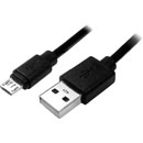 USB CABLE 2.0, Type A male - Type B-micro, 1.8 metre, black