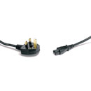 AC MAINS POWER CORDSET IEC-C5 female - UK 13A, 2 metres, black