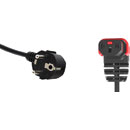 IEC-LOCK AC MAINS POWER CORDSET IEC-Lock vertical down C13 female - SCHUKO, 3 metre, black