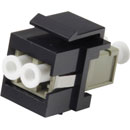 TUK KEYSTONE FIBRE COUPLER LC to LC, multi mode, duplex, black/beige