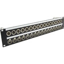 CANFORD XLR TERMINATION PANEL 2U 1x16 Neutrik XLRM (top), 1x16 Neutrik XLRF (bottom), black