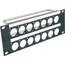 CANFORD UNIVERSAL CONNECTION PANEL KIT Half rack width, 2U 2x7, black